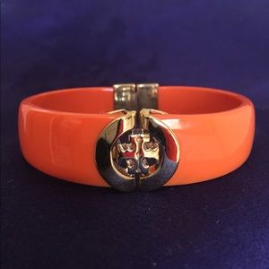 Tory Burch orange enamel bracelet.